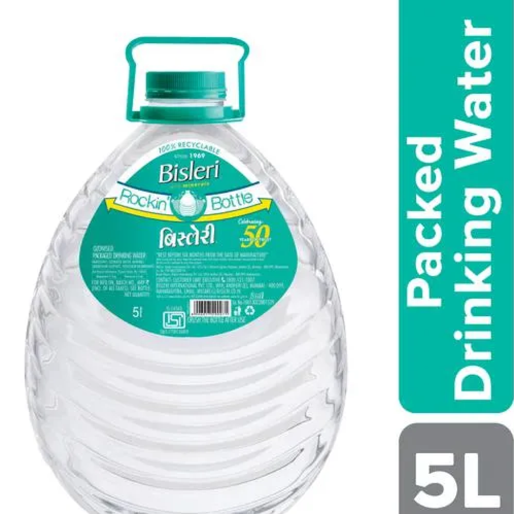 Bisleri Drinking Water With Added Minerals, 5 L Can