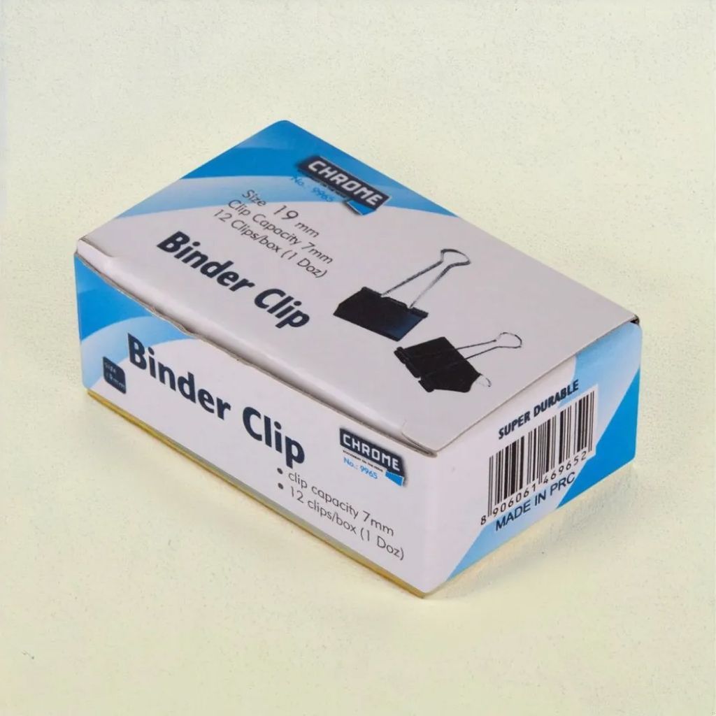 Chrome Black Binder Clip