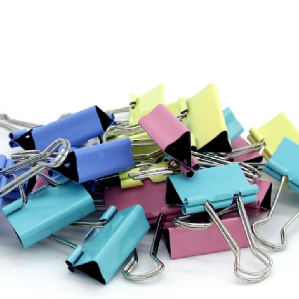 Set Of 24 Pcs Binder Clips Assorted Colors
