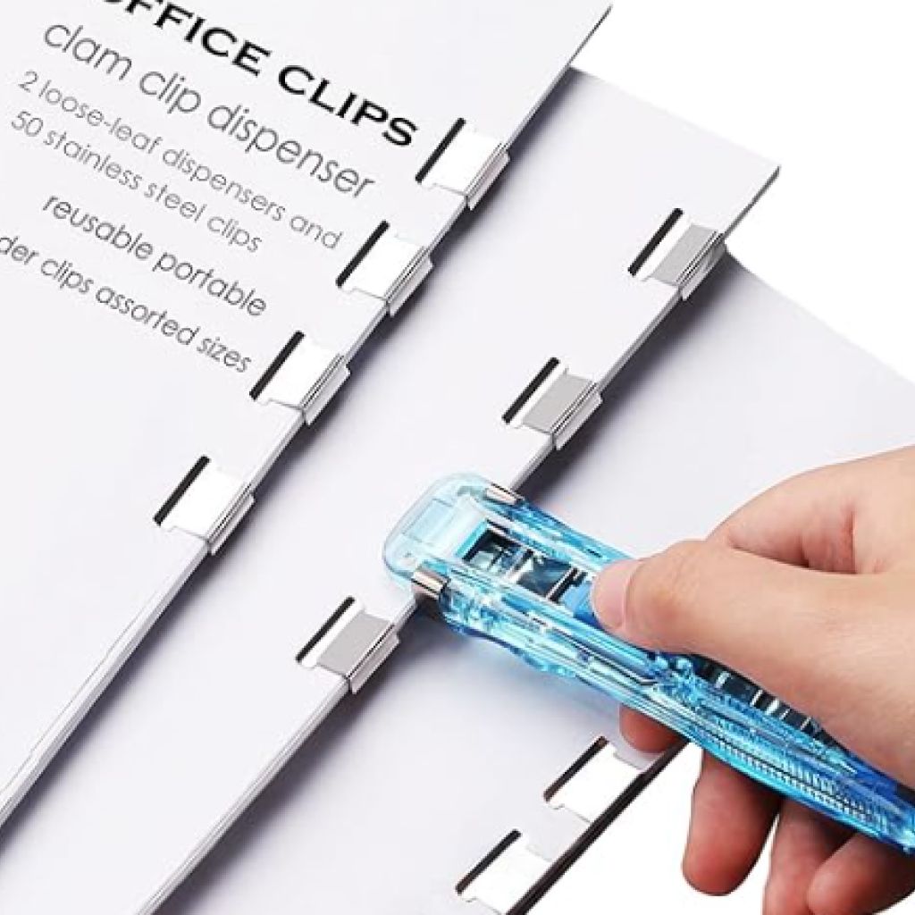 Paper Clam Clip Dispenser Portable Reusable Fast Paper Clipper
